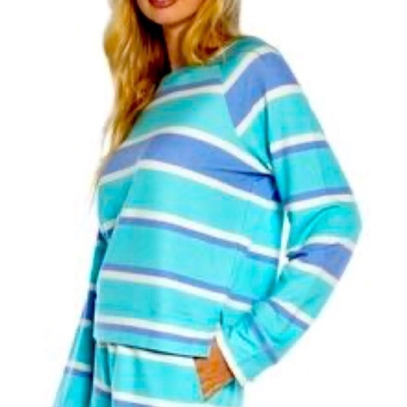 WILDFOX Long Sleeve Striped Lounge Pajama Top Size L - Picture 7 of 7